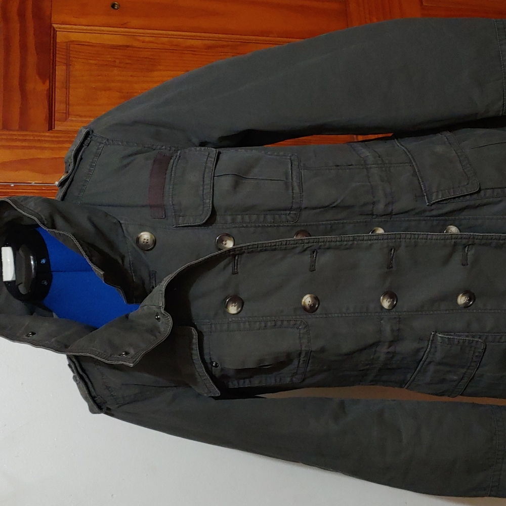 Calvin Klein Jeans green military style anorak jacket with multiple pocket